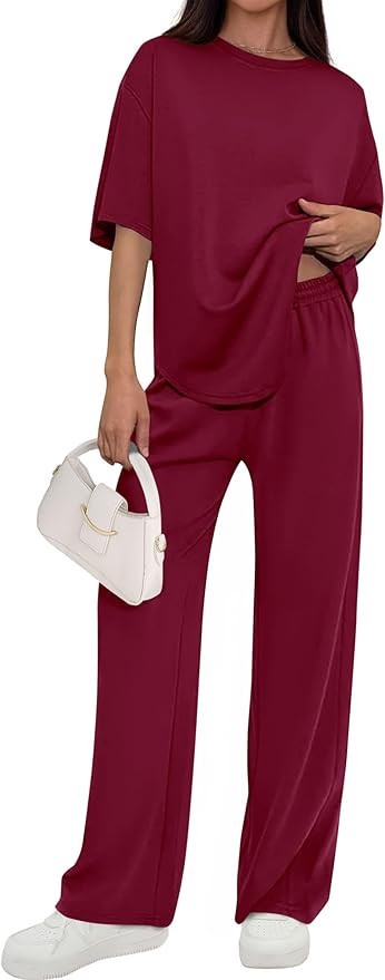 PRETTYGARDEN 2 Piece Lounge Sets for Women Summer 2026 Short Sleeve Matching Airport Travel Outfi... | Amazon (US)