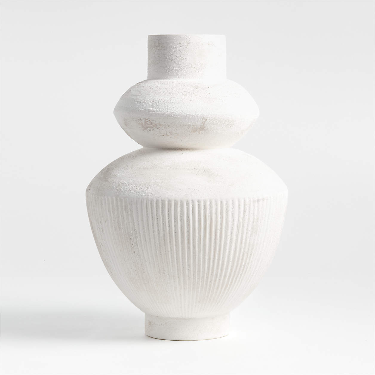 Les Cr\u00eates White Textured Vase 18" by Athena Calderone + Reviews | Crate & Barrel | Crate & Barrel