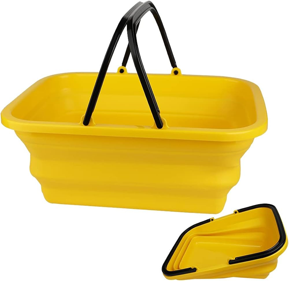 Collapsible 10L Wash Bucket for Car Washing, Kitchen, Picnic, Dishes and Person During Camping, H... | Amazon (US)
