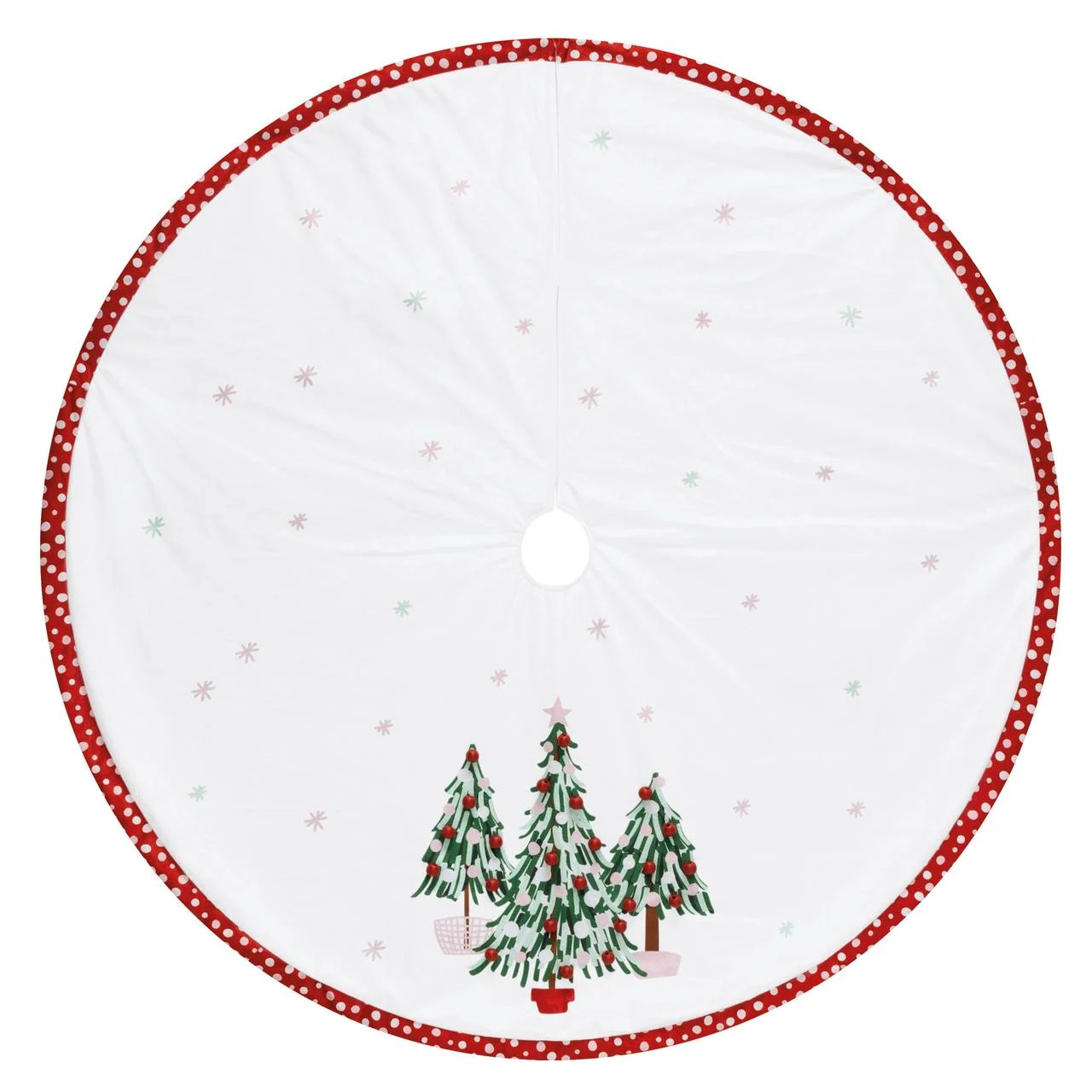 White & Green Tree Art Christmas Tree Skirt, 48", by Holiday Time - Walmart.com | Walmart (US)