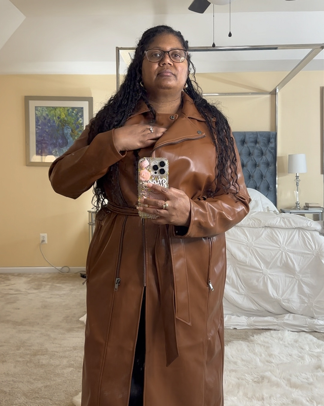 The best Vegan Leather trench coat for the price! Great fit! Looks much more expensive! Great for the fall/ autumn 🍂 
Tip: It is not real leather and has a chemical odor . Hang it up to air dry for a few days before wearing. 
Yes I would buy it again! 😅 
It is a bestseller! Get it before they sell out! 
Please verify the sizes! I went up one size in the Scoop moto trench coat highlighted. 

#LTKPlusSize #LTKVideo #LTKFindsUnder100