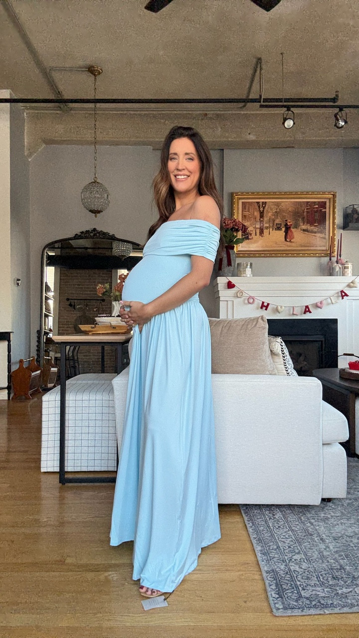 Off the shoulder drop waist baby boy shower dress! 

#LTKootd #LTKBump #LTKBaby