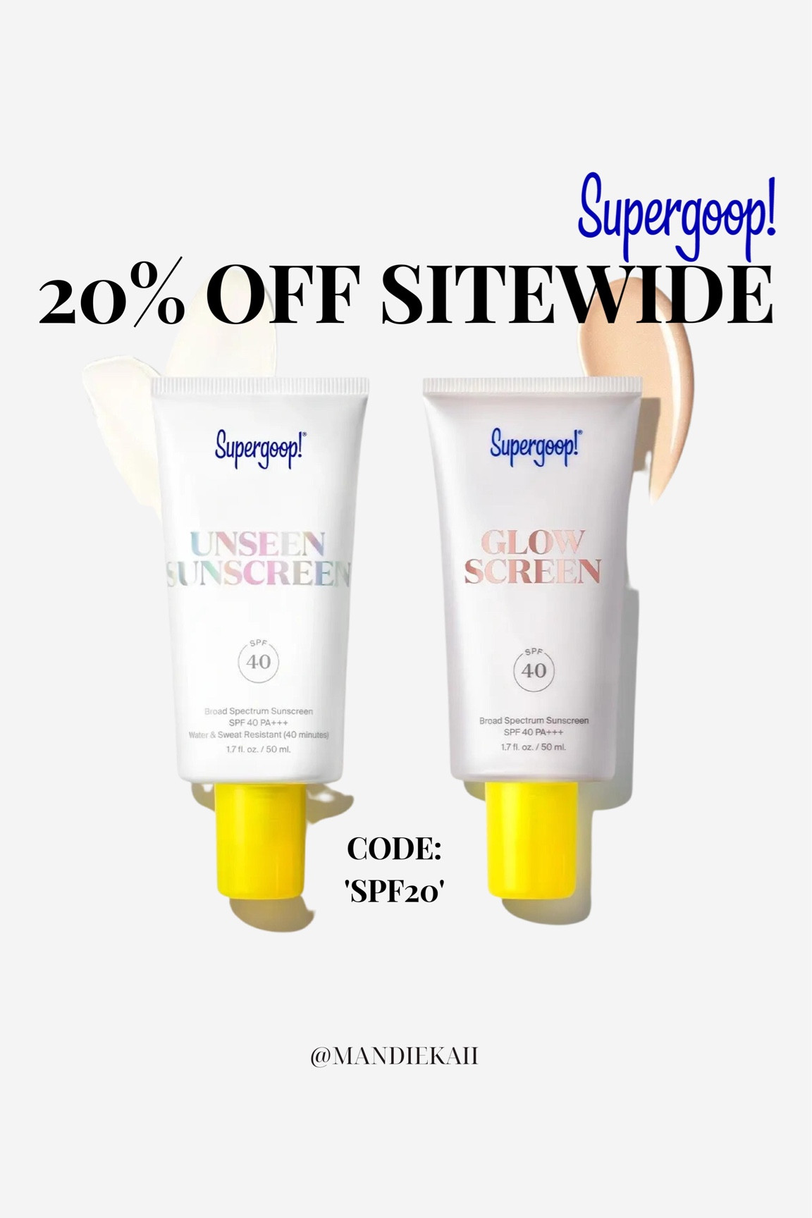 Sitewide sale at Supergoop! This only happens once a year and is a perfect time to stock up! 