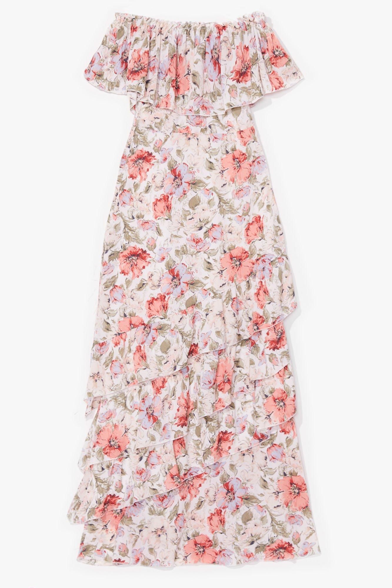Womens A Little Off-the-Shoulder Floral Maxi Dress - Off White | NastyGal (US & CA)