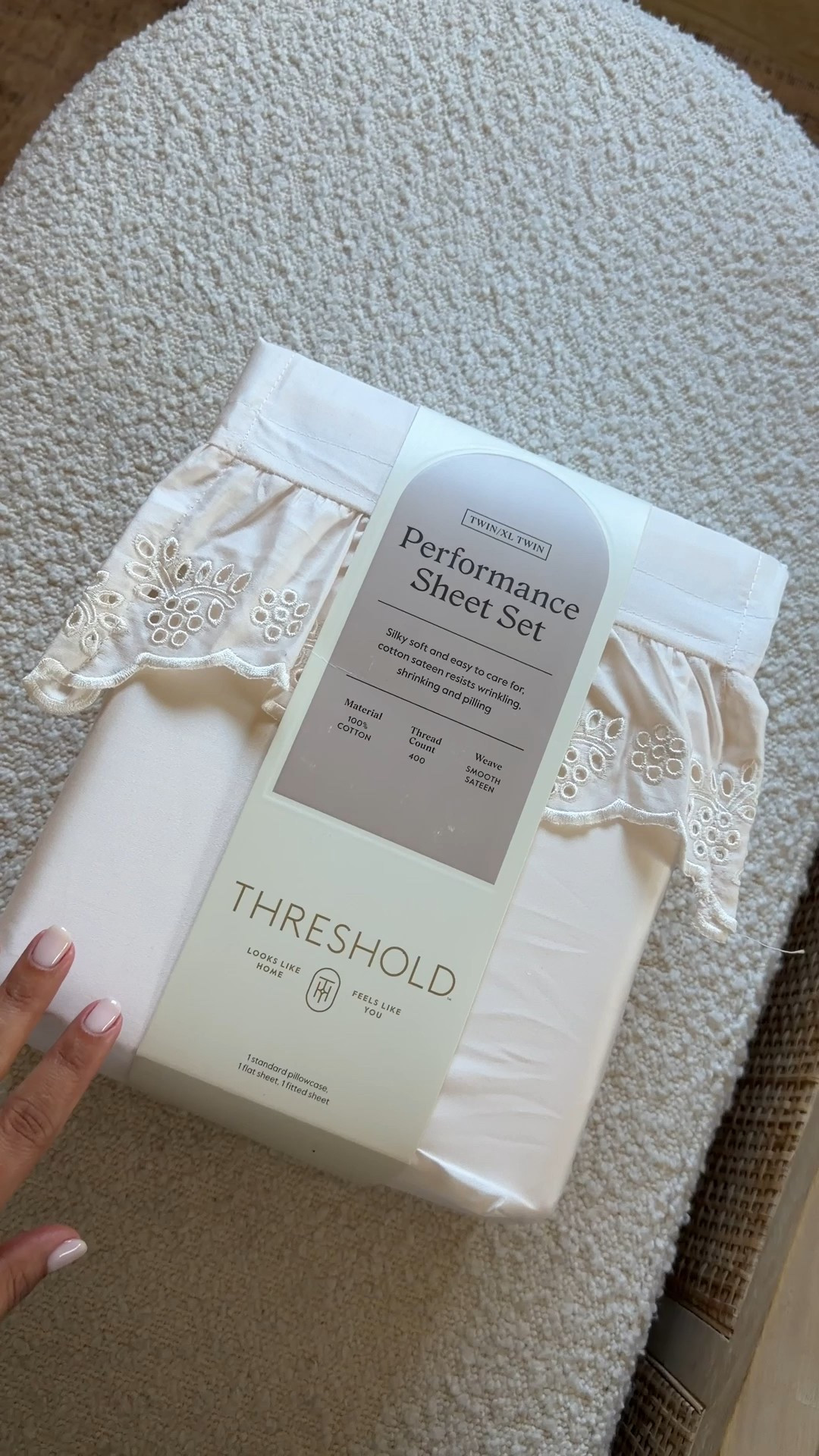 Found the most beautiful eyelet ruffle bedsheets at target 🥲🤍 they come in twin, full, queen, & skins size! Grabbed these for my daughters room.

#bedding #bedsheets #lace #eyelet #girlsbedding #girlsroom #rufflebedding #homedecor #target #targetfind #threshold #bedsheets 

#LTKstorytime #LTKHome #LTKFindsUnder50