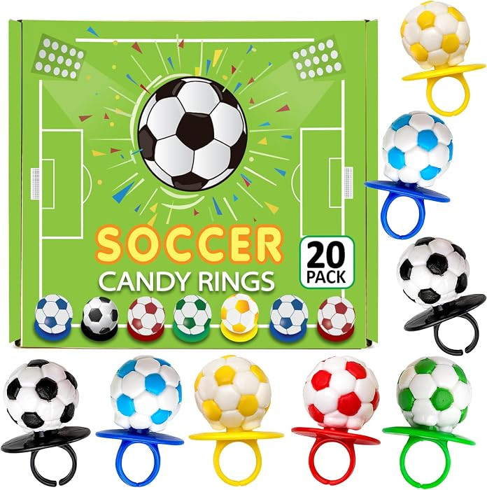 Soccer Candy 3D Rings \u2013 Individually Wrapped Suckers Bulk 20 Count | Amazon (US)