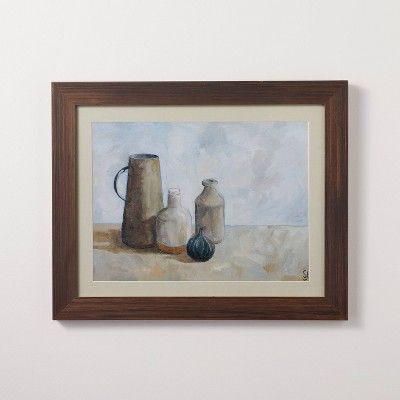 17&#34; x 21&#34; Neutral Jars Still Life Framed Wall Art - Hearth &#38; Hand&#8482; with Magnoli... | Target