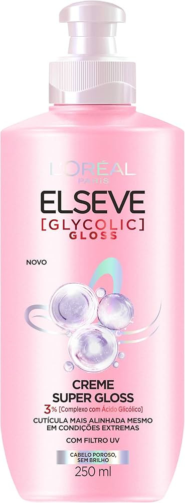 Creme para Pentear Super Gloss L'Oréal Paris Elseve Glycolic Gloss 250ML | Amazon (BR)