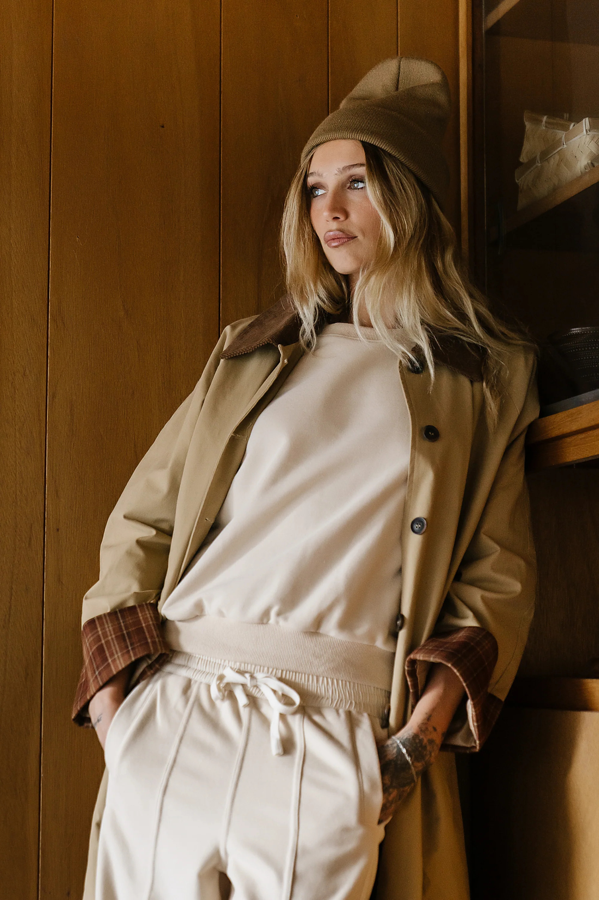 Malinda Mixed Media Top in Cream | Böhme US