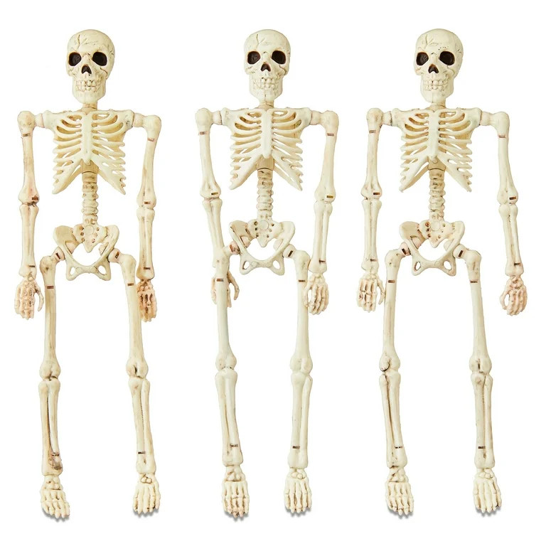 Halloween Mini Faux Skeletons, 8", 3 Count, by Way To Celebrate | Walmart (US)