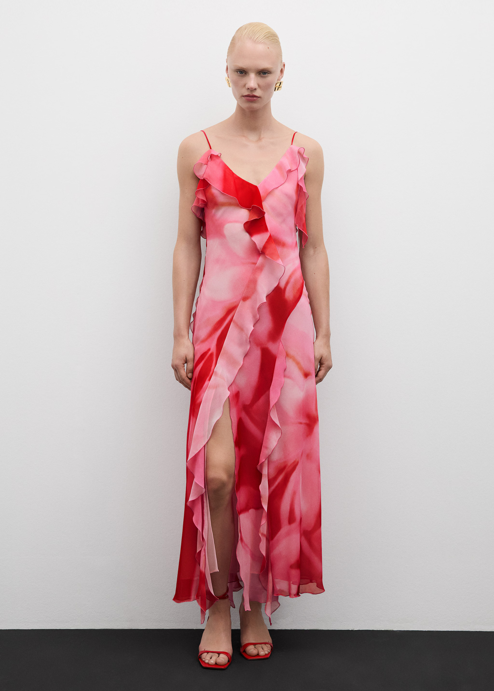 Ruffles slit dress - Women | MANGO USA | Mango (US/MX/AU)