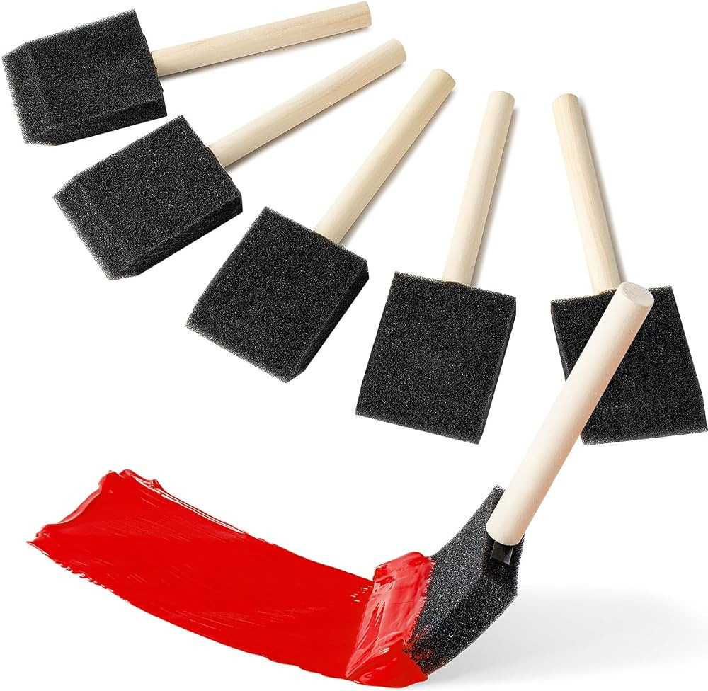 5 Pcs Foam Paint Brushes, 2 inch Foam Brush, Wood Handle Foam Brushes for staining, Sponge Paint ... | Amazon (US)