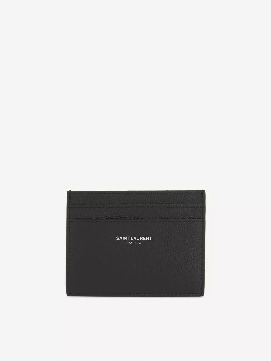Branded pebbled leather card holder | Selfridges