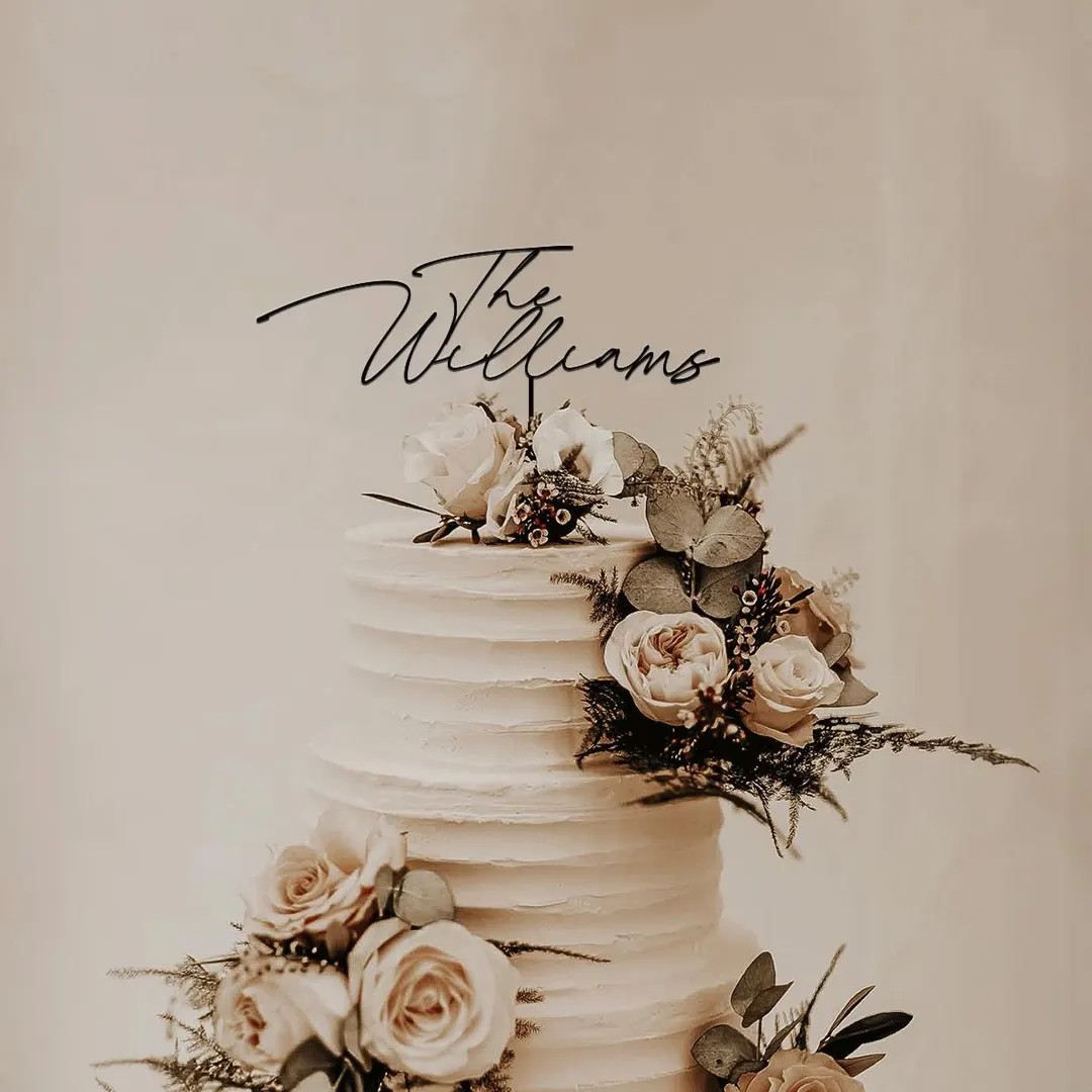 Personalized Wedding Cake Topper, Rustic Wedding Cake Topper, Custom Cake Topper for Wedding, Ann... | Etsy (US)
