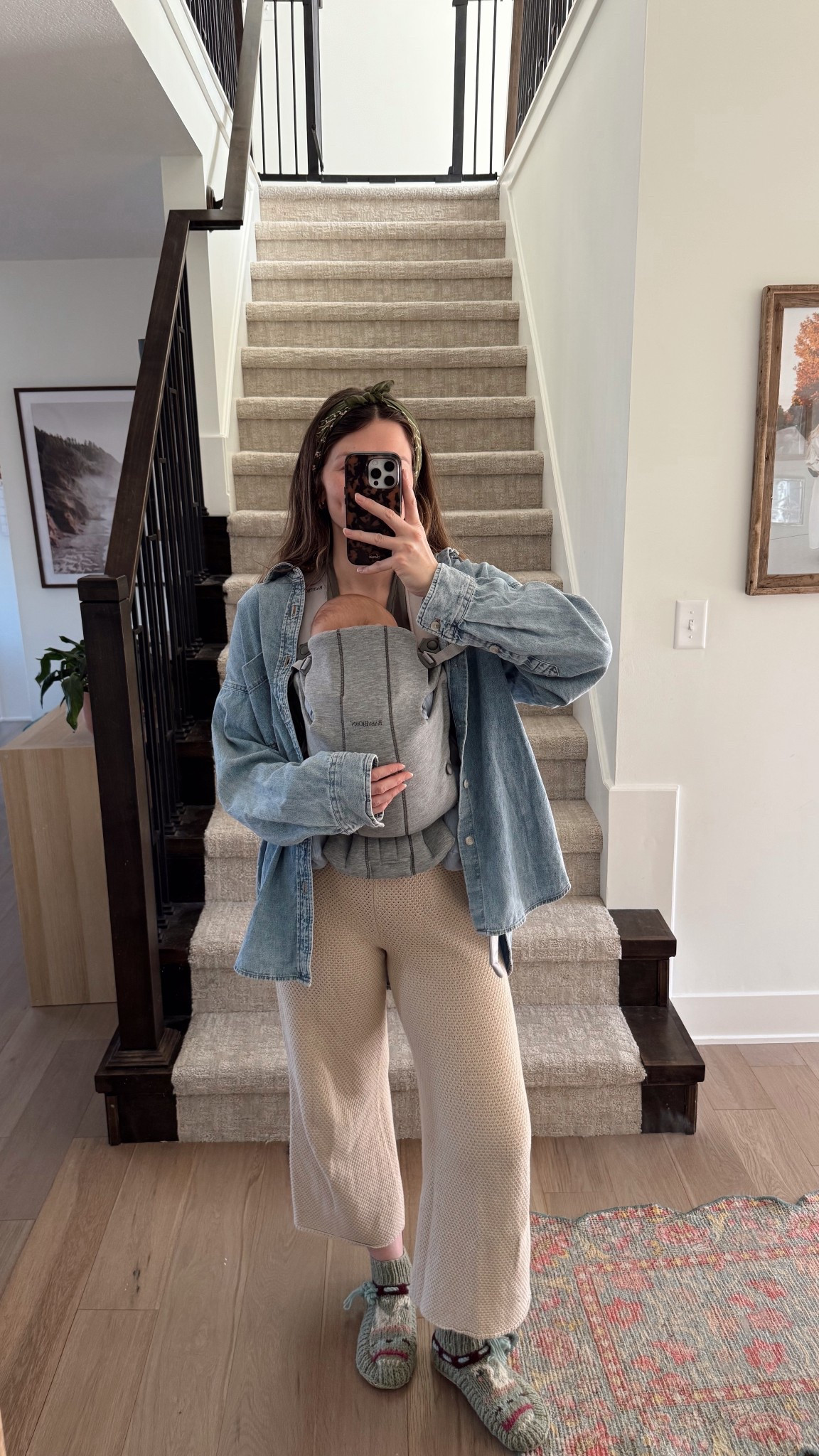 sized up in button down for a more oversized fit! wearing xs in pants (part of a set), also linked similar! 

#LTKBaby #LTKootd