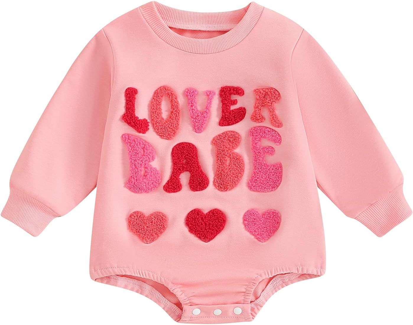 FOCUSNORM Valentine'S Day Toddler Baby Girl Outfit Nweborn Infant Clothes Long Sleeve Sweatshirt ... | Amazon (US)
