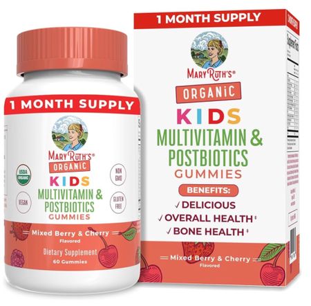 MaryRuth Organics Kids Vitamins, USDA Organic, Kids Multivitamin Gummies + Postbiotics for Ages 4+, Multivitamin for Kids with Lactobacillus Rhamnosus, Vitamins for Kids, Vegan, Non-GMO, 60 

#LTKfamily #LTKkids #LTKtravel