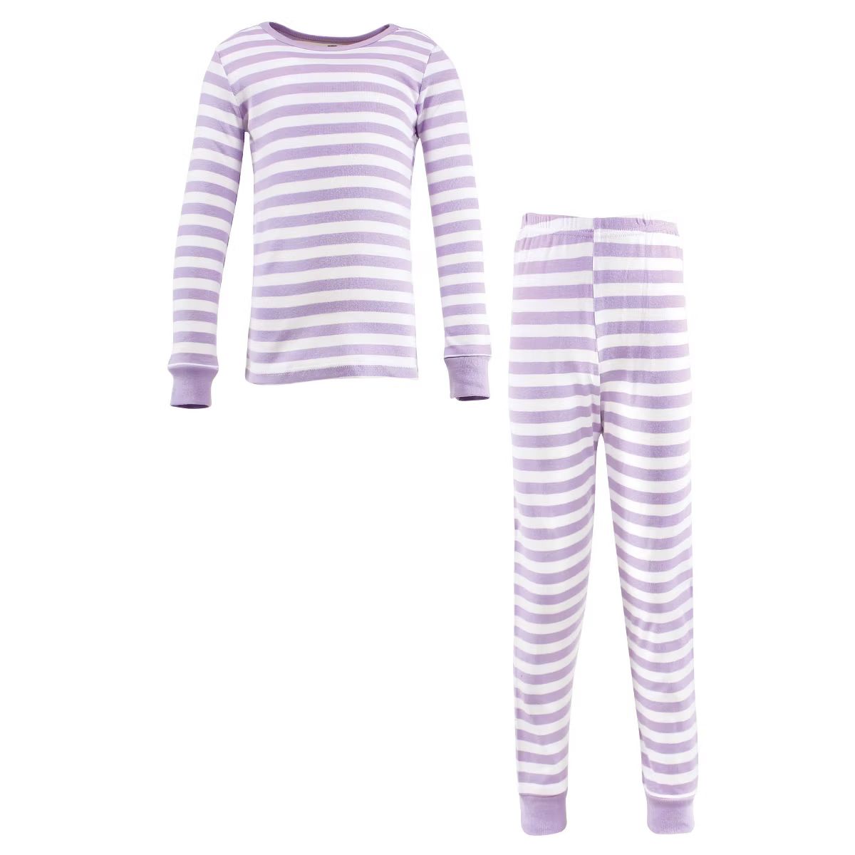 Hudson Baby Infant Girl Cotton Pajama Set, Lilac Stripe | Target