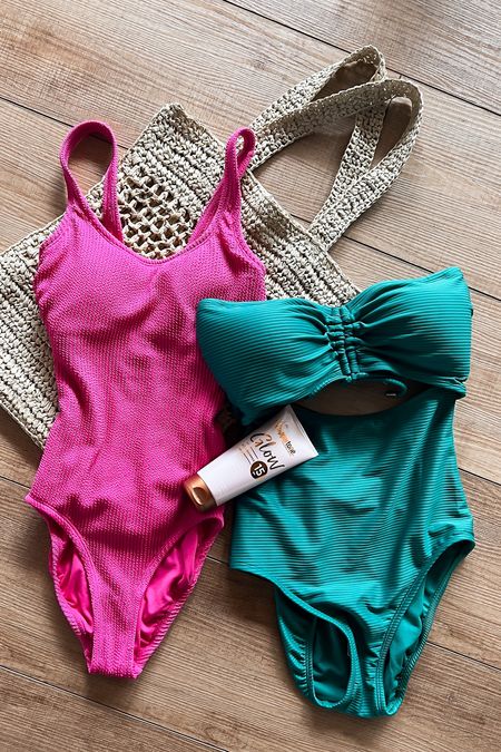 WalMart Swimsuit Finds. Full coverage bums yet still super cute. Pink one piece, green swimsuit 

#LTKSeasonal #LTKunder50 #LTKswim