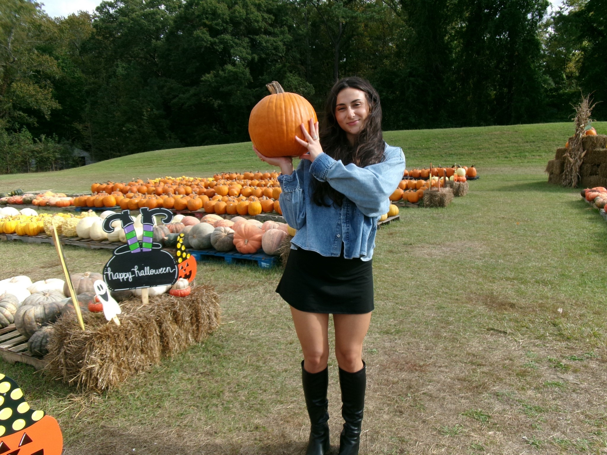 pumpkin patch fit 🎃 
skort: Amazon in a size m (recommend sizing down) 
Shirt: Madewell cropped long sleeve denim shirt, size 2x- thrifted her but she’s not sold anymore so I put links to similar ones ! 

#LTKFindsUnder50 #LTKShoeCrush #LTKSeasonal