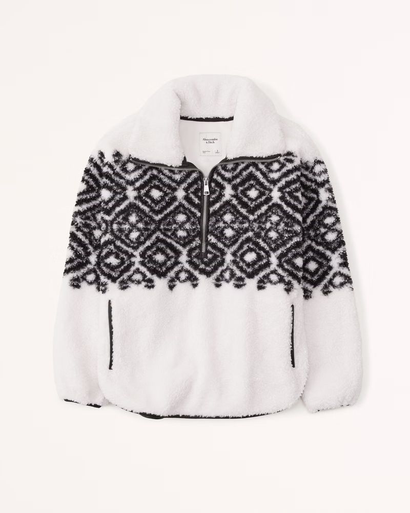 Women's Drama Collar Half-Zip Sweatshirt | Women's Tops | Abercrombie.com | Abercrombie & Fitch (US)