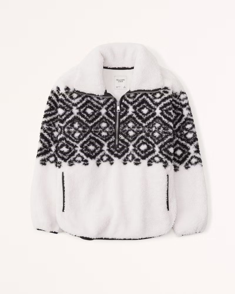 Drama Collar Half-Zip Sweatshirt | Abercrombie & Fitch (US)