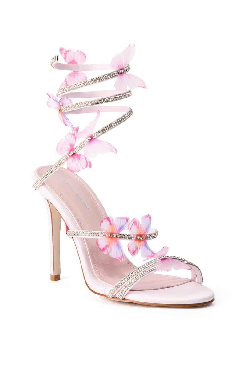 ARYANA-PINK BUTTERFLY STILETTO SANDAL | Azalea Wang