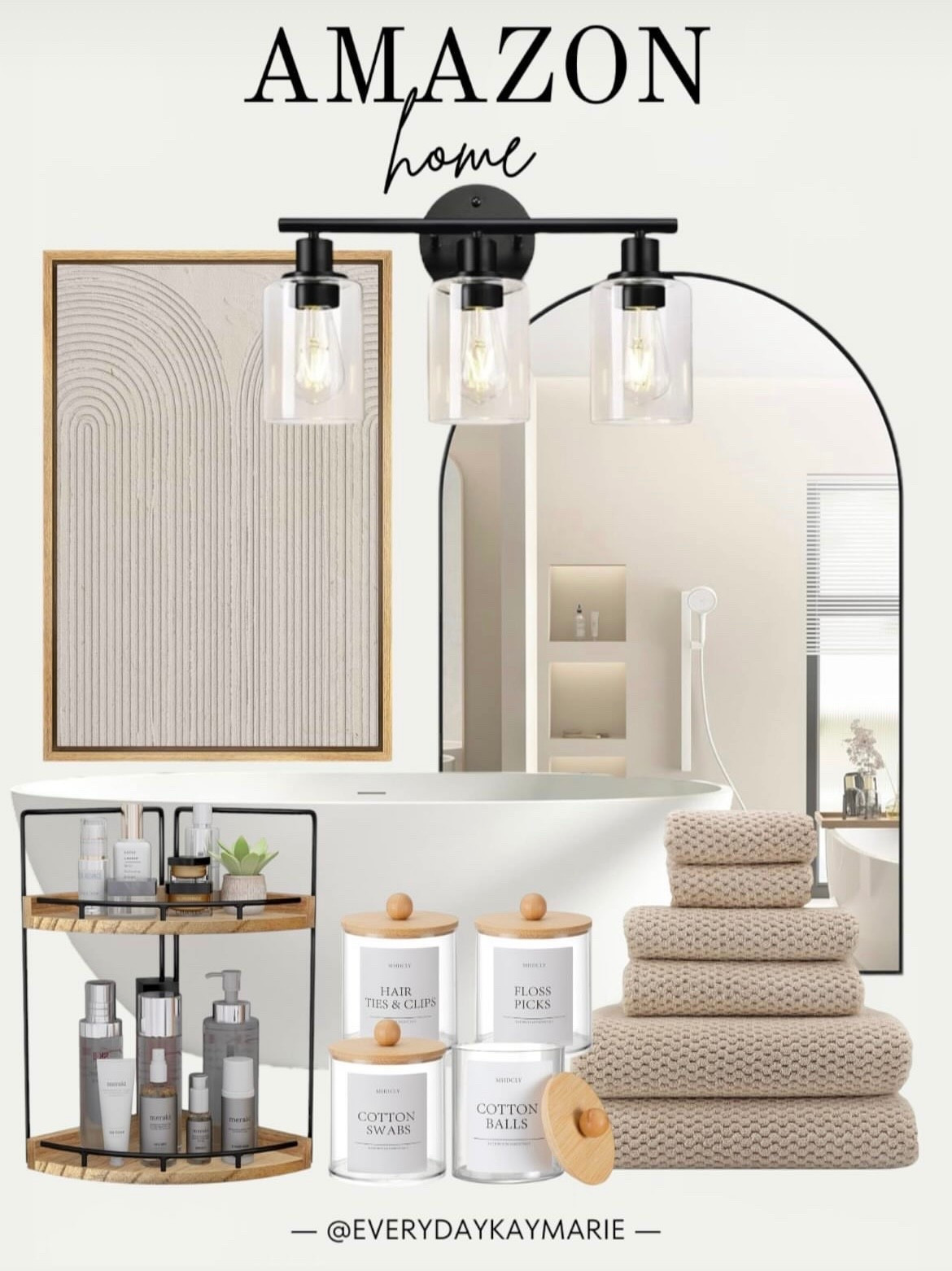 Modern bathroom 🖤

Arched mirror, wall art, wall decor, bathtub, bathroom shelf, bathroom towels, organization, light fixtures, bathroom must have 



#LTKStyleTip #LTKHome