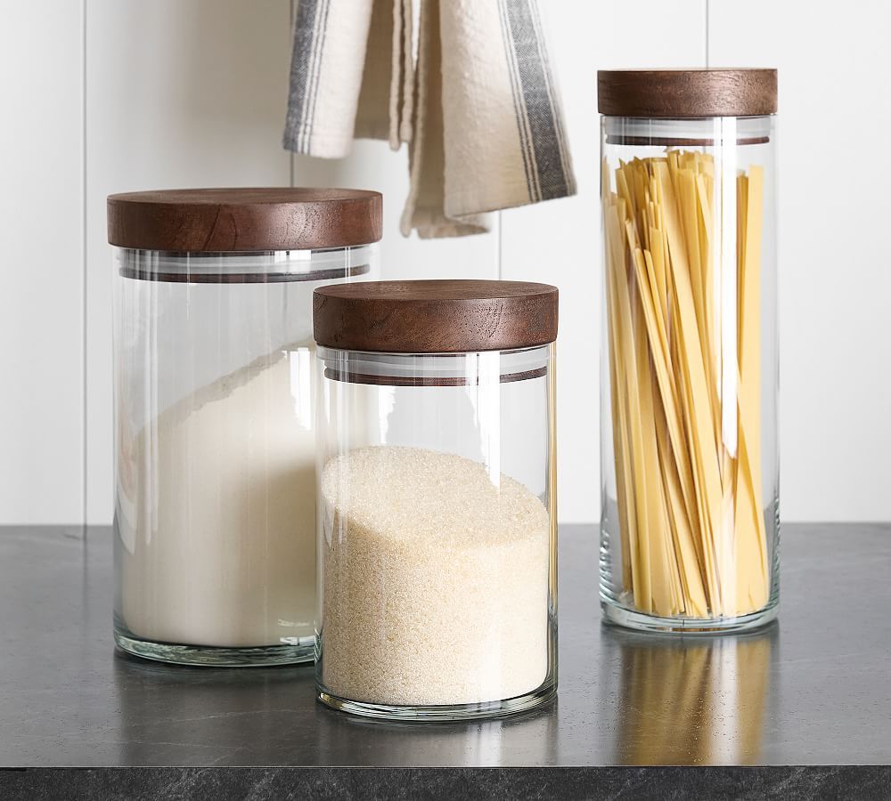 Chateau Wood & Glass Canisters | Pottery Barn (US)
