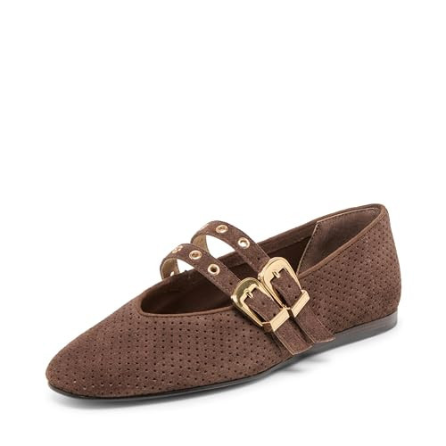 Dolce Vita Women's Baylee Grommet Ballet Flat, DK Brown, 9.5 | Amazon (US)