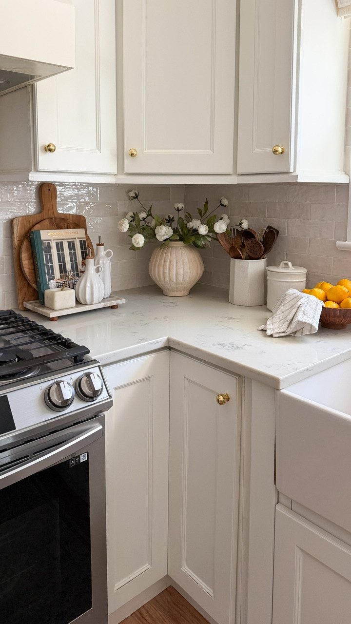 Just finished doing a little spring refresh in our kitchen… and this new cookbook “Around the Table” by @shea_mcgee was the perfect finishing touch. 🌿🤍

Not only are the recipes so GOOD….but the book itself is just so beautiful, and it instantly made our kitchen corner feel more styled and elevated for spring. 

#kitchenstyling #springrefresh #studiomcgee #cookbook