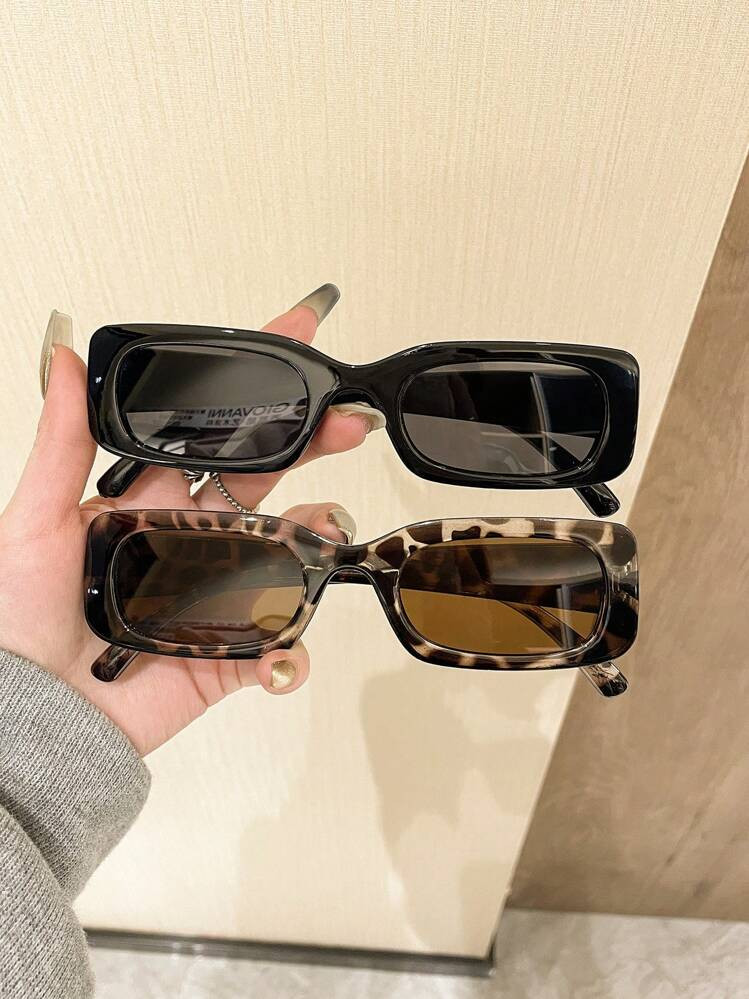 Boho 2pcs Y2k Style Square Frame Cute Fashionable Daily Unisex Vintage Sport Sunglasses Beach Acc... | SHEIN