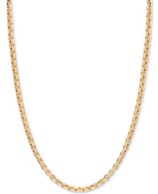 18" Round Box Link Chain Necklace (1-1/2 mm) in 14k Gold | Macy's