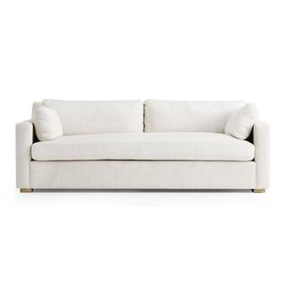 New Heights Augustine 83.5 in. W Slope Arm Linen Blend Straight Sofa in Ivory Oat NWHTLAURSOF00NA... | The Home Depot
