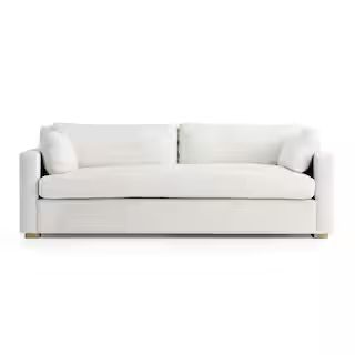 New Heights Augustine 83.5 in. W Slope Arm Linen Blend Straight Sofa in Ivory Oat NWHTLAURSOF00NA... | The Home Depot