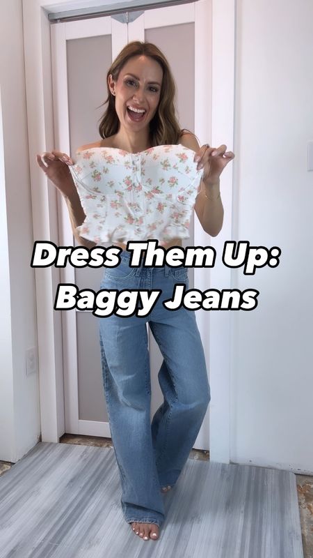 I officially have a favorite pair of baggy jeans and I never thought I would say that! 😆 I bought an additional pair of these to cut at ankle length to wear with sneakers and sandals! I am wearing a size double zero and they are only $36! My little crop corset spaghetti strap tank is from my local TJ Maxx recently so you can check there. But I am also linking very similar for info for the look! I wore this as a date night look but it can also be for girls night out, parties, anything where you just wanna dress up a pair of jeans and be comfy! 

#LTKVideo #LTKFindsUnder50 #LTKParties
