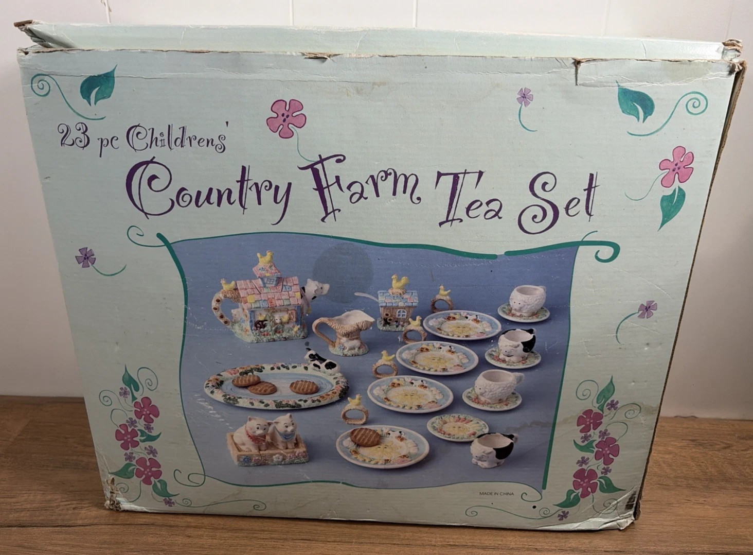 Vintage 1994 Children's Country Farm Ceramic 23 Piece Hand Painted Tea Set | eBay | eBay US
