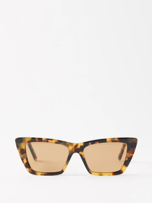 Saint Laurent Eyewear - Mica Cat-eye Tortoiseshell-acetate Sunglasses - Womens - Brown Multi | Matches (US)