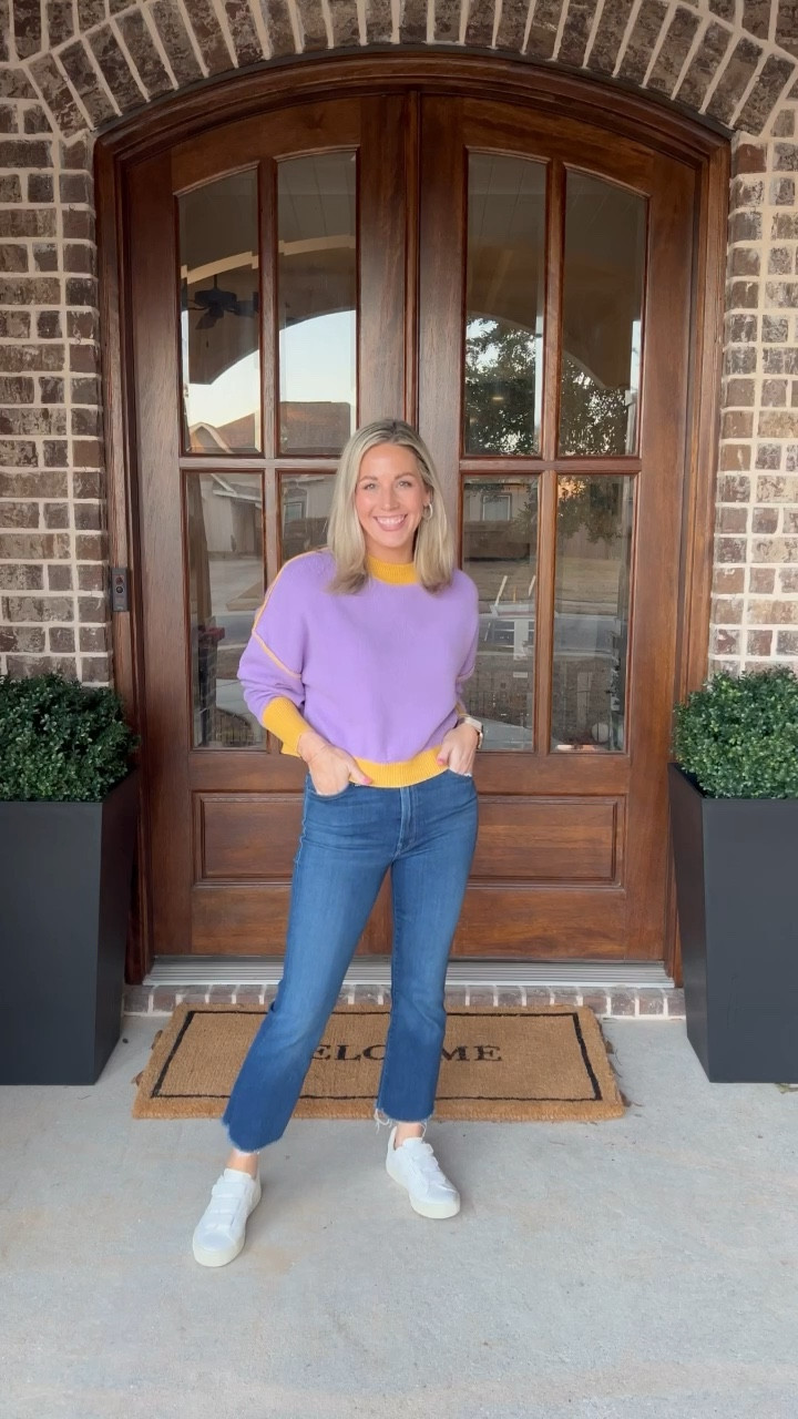 Mardi Gras outfit ideas! 
I’m in a size small in all sweaters
Size XS in green coat
Jeans- size 26. Mother jeans- the absolute best! Love them and worth the investment. 
Shoes- Veja

#LTKSeasonal #LTKVideo #LTKstyletip