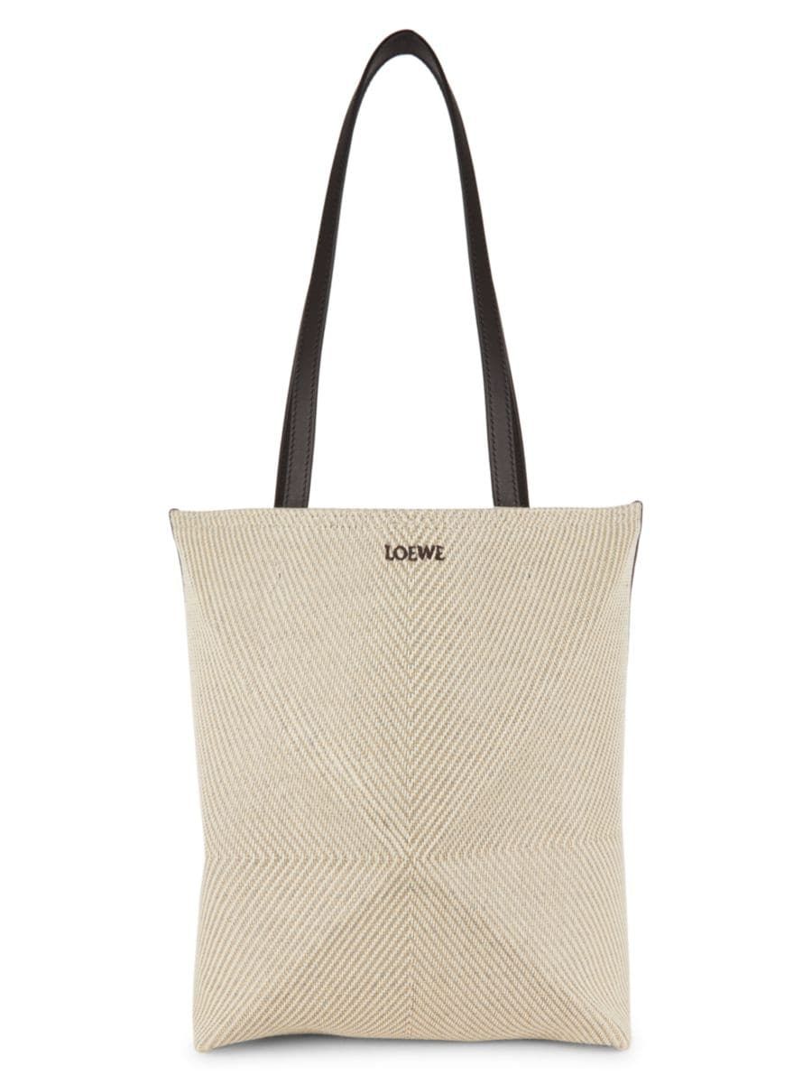 Shop LOEWE Medium Puzzle Fold Canvas Tote Bag | Saks Fifth Avenue | Saks Fifth Avenue