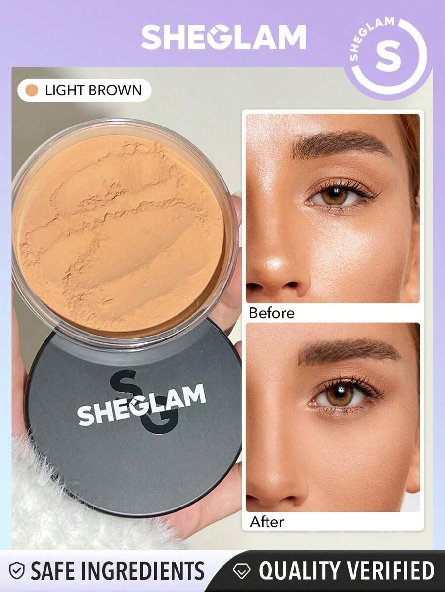SHEGLAM Baked Glow Setting Powder-Light Brown  Oil Control Loose Setting Powder Translucent Pore... | SHEIN