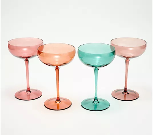 Jessie James Decker 4 Piece Coupe Glass Drinkware Set - QVC.com | QVC