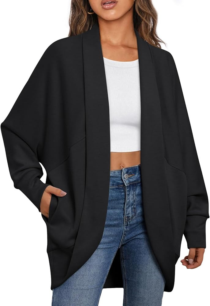 AUTOMET Womens Lightweight Cardigans Open Front Coats Oversized Jackets Long Sleeve Fall Fashion ... | Amazon (US)