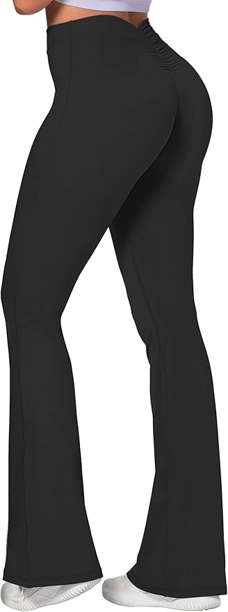 Sunzel Flare Leggings, Crossover Yoga Pants with Tummy Control, High-Waisted and Wide Leg | Amazon (US)