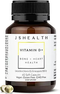 JSHealth Vitamin D3 1000iu Supplement for Healthy Muscle Function, Bone and Heart Health, and Imm... | Amazon (US)