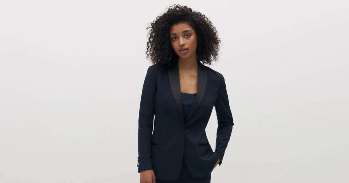Navy Blue Women's Tuxedo | Tuxedos for Weddings, Events | SuitShop | SuitShop