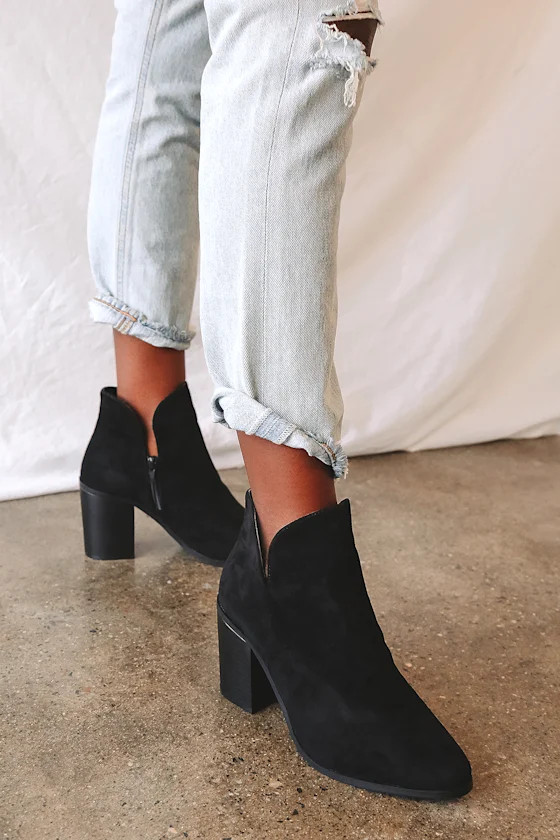 Martella Black Suede Ankle Booties | Lulus