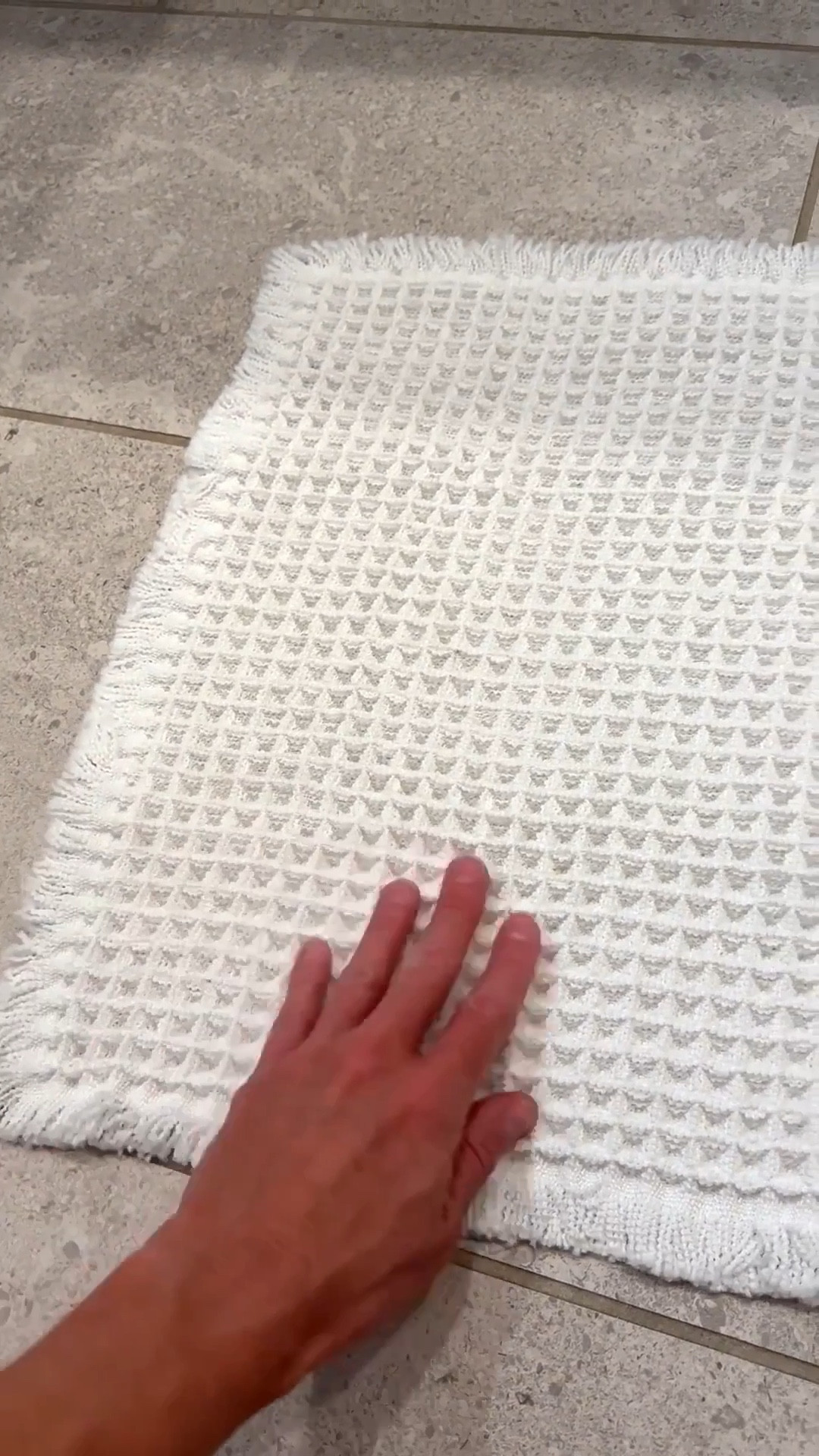 New bath mats I ordered from Amazon 👍🏼 Good quality for the price! It’s a waffle fabric with a non slip gripping on the back. I ordered the 17x24 for the sink area and 20x32 for the shower. 

Amazon, home finds, bath mats, primary bathroom decor, bathroom finds, bathroom must haves, guest bathroom, kids bathroom 

#LTKFindsUnder50 #LTKHome