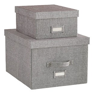 Grey Cambridge Storage Boxes | The Container Store