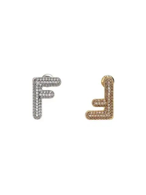crystal-embellished F pendant earrings | Farfetch (US)